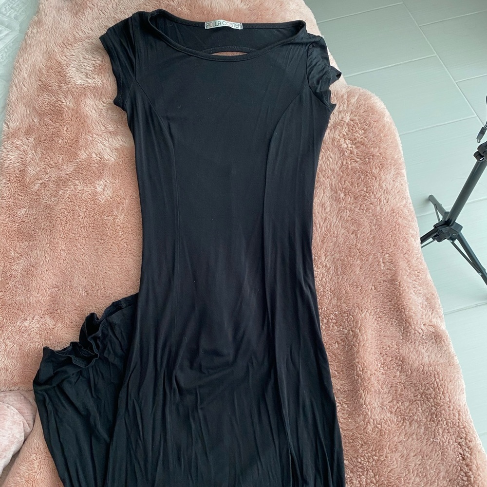 Long black beach cover up dress